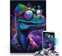 Puzzle per adulti, 1000 pezzi, i dinosauri cosmici indossano occhiali difficile e sfida Un'opera d'arte adatta per adolescenti dai 14 anni e oltre 50 x 70 cm