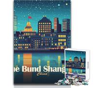 Puzzle per adulti 1000 pezzi Il Bund Shanghai Cina Paesaggio notturno Giocattolo Gioco intellettuale Decorazione per la casa Regali di Babbo Natale segreto Dimensioni 50x75cm