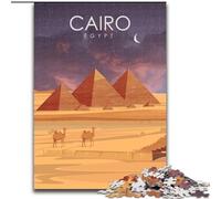 Puzzle per adulti 1000 pezzi Il Cairo Egitto Piramidi Arte, aiuta il cervello a esercitare giocattoli avvincenti per coltivare la pazienza Decorazione perfetta 50x75cm