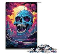 Puzzle per adulti 1000 pezzi Il colorato mondo psichedelico dei teschi fantasy Ogni pezzo è unico Gioco stimolante e divertente per tutta la famiglia 75x50 cm
