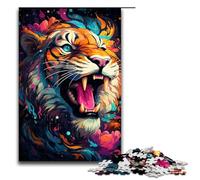 Puzzle per adulti 1000 pezzi Il colorato psichedelia della tigre di fuoco Puzzle Ogni pezzo è unico Gioco stimolante e divertente per tutta la famiglia 75x50cm