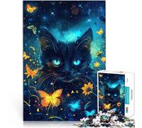 puzzle per adulti 1000 pezzi Il gatto dagli occhi azzurri Fatto di cartone per età pari o superiore a 14 anni Gioco intellettuale Regalo per i compleanni misurare：26x38cm/10.24 x 14.96pollice