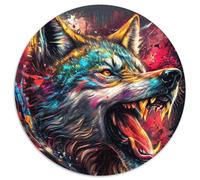 Puzzle per adulti 1000 pezzi Il lupo pirata Puzzle rotondo da 1000 pezzi Regali per adulti e famiglie Attività, regalo fai da te per la casa 67,5x67,5 cm