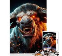 Puzzle per adulti 1000 pezzi Il Minotauro di fuoco Decorazione per la casa Giocattoli Opera d'arte Regalo per gioco educativo Lista dei desideri con Babbo Natale Dimensioni 38x52cm