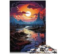 Puzzle per adulti 1000 pezzi Il paesaggio del lago Myvatn montaggio modello tutta la famiglia 26 x 38 cm