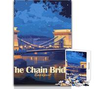 Puzzle per adulti 1000 pezzi Il Ponte delle Catene Budapest Illustrazione Bellissimo design Gioco Decorazione perfetta Giocattoli antistress Dimensioni 38x52cm
