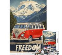 Puzzle per adulti 1000 pezzi Il poster di viaggio del bus VW Bulli Giocattolo Decorazione da parete Regali di compleanno Gioco impossibile Difficile e sfida dimensioni 38x52cm