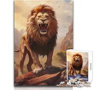Puzzle per adulti 1000 pezzi Il Re Leone arrabbiato e selvaggio, giocattolo, gioco intellettuale, decorazione per la casa, regali di Babbo Natale segreto, dimensioni 38x52cm