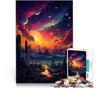 Puzzle per adulti 1000 pezzi Il Tramonto sulla Città Gioco stimolante con pezzi di forme casuali completamente incastrabili 50x70cm