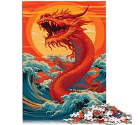 Puzzle per adulti 1000 pezzi illustrazione di un enorme drago cinese puzzle opera d'arte 26 x 38 cm regali per amici e familiari