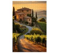 Puzzle per adulti 1000 pezzi, in legno, per Vigneti sfalsati in una fattoria di campagna, Puzzle di paesaggi pastorali (A ; 500)
