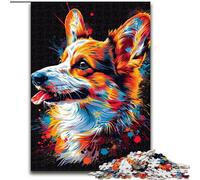 Puzzle per adulti 1000 pezzi in legno raffigurante il cane Welsh Corgi Pembroke, regalo perfetto per bambini dai 14 anni in su, 50x75cm, rompicapo stimolante, giocattolo rilassante per adolescenti
