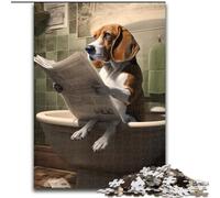 Puzzle per adulti 1000 pezzi in legno raffigurante un cane Beagle che legge il giornale,regalo per uomini e donne,per occasioni quotidiane e speciali,50x75cm,festa di compleanno per uomini e donne