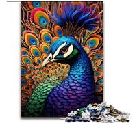 Puzzle per adulti 1000 pezzi in legno raffiguranti pavoni psichedelici,perfetti per divertirsi in famiglia durante i compleanni,Natale 50x75cm,per decorazioni per la casa,allenamento mentale e regali