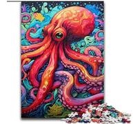 Puzzle per adulti 1000 pezzi in legno raffiguranti un polpo, Capodanno, regalo di Natale 50x75cm per un gioco interattivo in famiglia