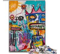 Puzzle per adulti 1000 pezzi in stile Basquiat, teschio del re, adatto dai 14 anni in su, giochi educativi per la casa, giocattoli fai da te, opere d'arte, regalo (dimensioni 26x38cm)