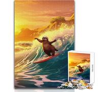 Puzzle per adulti 1000 pezzi Incredibile bradipo Vacanza Spiaggia Giochi rilassanti Sfida difficile Regalo per compleanni Dimensioni 50x75cm