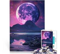 Puzzle per adulti, 1000 pezzi, incredibilmente bello, giocattolo educativo con luna al neon, adatto per bambini e ragazzi dai 14 anni, 26 x 38 cm