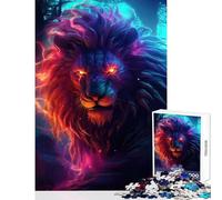 Puzzle per adulti 1000 pezzi Inferno Cosmico Leone Decorazione per la casa Giocattoli Opera d'arte Regalo Giochi per famiglie con pezzi completamente ad incastro di forma casuale Dimensioni 38x52cm