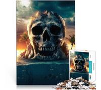 Puzzle per adulti 1000 pezzi Isola del Teschio~ Fatto di carta,Adatto a persone dai 14 anni in su gioco di sfida unico Migliorare l'amore tra le coppie。misurare:26x38cm/10.24 x 14.96pollice