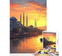 Puzzle per adulti 1000 pezzi Istanbul Sunset Toy Wall Decor Ottimi regali e giocattoli Gioco impossibile Lista dei desideri con Babbo Natale Dimensioni 38x52cm
