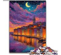 Puzzle per adulti, 1000 pezzi, Italia sotto il cielo notturno, puzzle educativo, rompicapo, decorazione artistica per casa e ufficio, età 14+ dimensioni 50x75cm