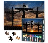 Puzzle per adulti, 1000 pezzi - Jigsaw Puzzle Cristo Arte, 27,5 x 19,7 pollici, Christian Hard Impossible Challenging Puzzle Gesù sulla croce, gioco di famiglia per uomini e donne