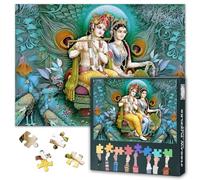Puzzle per adulti, 1000 pezzi - Jigsaw Puzzle indù Lord Art, 70 x 50 cm, Krishna India, religioso, pesante, impossibile, impegnativo, gioco di famiglia, per uomini e donne
