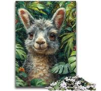Puzzle per adulti 1000 pezzi Jungle Alpaca per gioco educativo sfida giocattolo ideale come regalo per tutta la famiglia 38x26cm