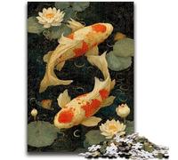 Puzzle per adulti 1000 pezzi Koi difficile 1000 pezzi per adolescenti, antistress per ammazzare il tempo durante le vacanze, per migliorare l'amore tra coppie (26x38cm)