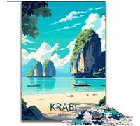 Puzzle per adulti 1000 pezzi Krabi Thailandia Poster di viaggio Giocattoli educativi di apprendimento Giochi per famiglie Migliora l'amore tra coppie (38x26cm) 1000 pezzi