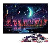 Puzzle per adulti 1000 pezzi La città del futuro sul pianeta Puzzle per adulti Puzzle in legno Decorazione per la casa 1000 pezzi (75x50 cm)