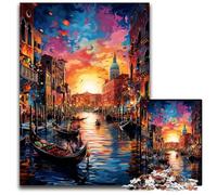 Puzzle per adulti 1000 pezzi La psichedelia colorata di Venezia Puzzle impegnativi Gioco interattivo per famiglie Sfida mentale Giocattolo educativo 1000 pezzi (75x50cm)