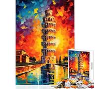 Puzzle per adulti 1000 pezzi La Torre di Pisa Decorazione per la casa Giocattoli Regali per donne Uomini Gioco pratico per compleanno Natale Dimensioni 50x75cm