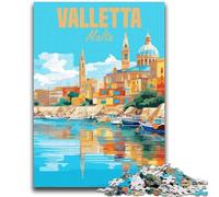 Puzzle per adulti 1000 pezzi La Valletta Malta Puzzle per adolescenti, per ammazzare il tempo durante le vacanze a casa con pezzi completamente interconnessi di forma casuale (50x75cm)