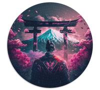 Puzzle per adulti, 1000 pezzi La via del samurai, puzzle rotondi da 1000 pezzi per adulti, per decorare la casa, Natale e Capodanno per adolescenti, 67,5x67,5 cm.