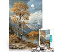 puzzle per adulti 1000 pezzi Lago di montagna autunnale Fatto di carta,per e da 14 anni in su Giochi educativi Migliorare l'amore tra le coppie。misurare:38x52cm/14.96x20.47pollice