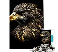 Puzzle per adulti 1000 pezzi L'aquila nera dorata Puzzle da 1000 pezzi Decorazione per la casa Giocattolo Arte da parete Regalo di Natale Compleanno (38x26cm)