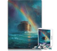 Puzzle per adulti 1000 pezzi L'Arca di Noè sotto un arcobaleno Giocattolo Gioco intellettuale Decorazione artistica per la casa Regalo per compleanni Dimensioni 38x52cm