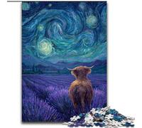 Puzzle per adulti 1000 pezzi Lavanda sotto il cielo notturno, gioco per famiglie antistress, sfida difficile, rafforza l'amore tra coppie dimensioni 26x38cm