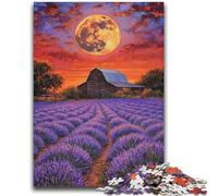 Puzzle per adulti 1000 pezzi Lavanda sotto la luna Divertimento per famiglie Ideale come regalo per tutta la famiglia dai 14 anni in su 26x38cm