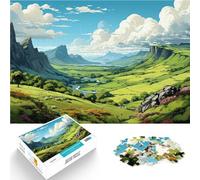 Puzzle per adulti, 1000 pezzi, le colline verdi di Irera, per attività familiari, antistress per adolescenti dai 14 anni in su, 26 x 38 cm