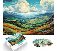 Puzzle per adulti 1000 pezzi Le verdi colline di Irera per divertirsi in Famiglia con pezzi di forme casuali completamente ad incastro, 26 x 38 cm