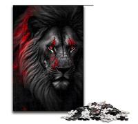 Puzzle per adulti 1000 pezzi Leone arrabbiato selvaggio nero Puzzle artistico Giochi educativi per la casa Giocattoli fai da te Ottimo regalo per giochi 75x50cm