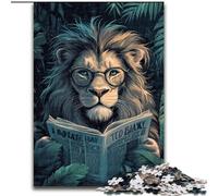 Puzzle per adulti 1000 pezzi Leone che legge un giornale, gioco educativo e sfida per migliorare la memoria per bambini dai 14 anni (dimensioni 26x38cm)