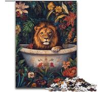 Puzzle per adulti 1000 pezzi Leone da bagno, giochi, giocattoli, compleanni e regali per bambini dai 14 anni in su dimensioni 50x75cm