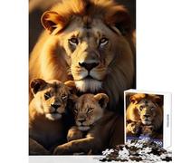 Puzzle per adulti 1000 pezzi Leone Decorazione per la casa Giocattoli Ottimo regalo Gioco impossibile con pezzi completamente interconnessi di forma casuale (dimensioni 38x52cm)