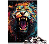 Puzzle per adulti 1000 pezzi leone divertimento per tutta la famiglia 26x38 cm Aiuta il cervello ad addestrare giocattoli avvincenti e promuovere la pazienza