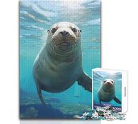 Puzzle per adulti 1000 pezzi Leone marino amico Gioco impossibile Taglio di precisione Regali di Babbo Natale segreto Dimensioni 50x75cm
