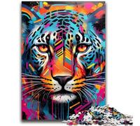 Puzzle per adulti 1000 pezzi Leopard Graffiti Puzzle da 1000 pezzi, giochi educativi Decorazione per la casa Adatto per la decorazione del desktop (50x75cm)